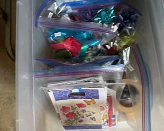 Wrapping paper and ribbon.