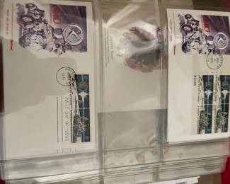 Large selection of postage stamps.