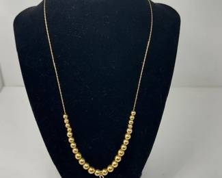14 karat gold beaded necklace