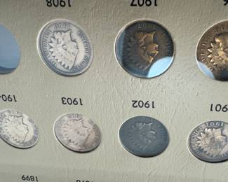Dansco Collector album of Indian head cents circa 1857 to 1909. Mini rare issues great condition red brown coins.