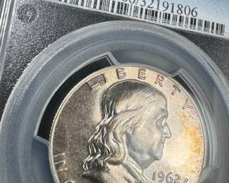 PCGS graded proof 66 1962 Franklin half dollar