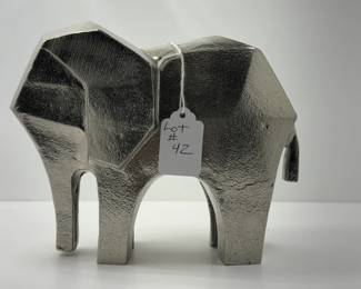 art deco, aluminum, elephant sculpture
