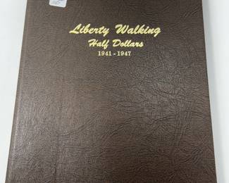 Dansco collector book of walking liberty half dollars circa 1941 to 1947