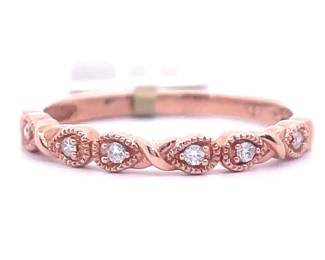 Diamond Infinity Symbol Love Knot Stacking Ring in Rose Gold