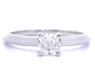 Classic 0.50 Carat Diamond Round Brilliant Solitaire Engagement Ring in 14k White Gold