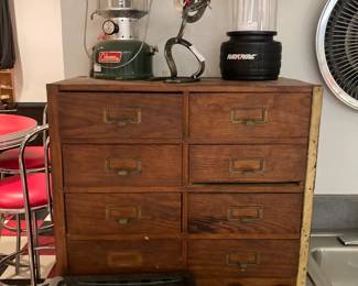 Lanterns; chest; tools