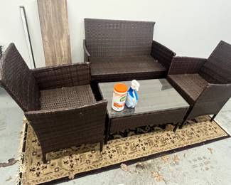 settee, chairs, and table