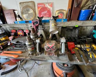 Jacks, grinder, impact wrenches, supplies