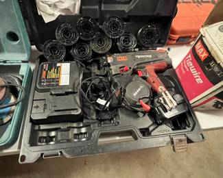 Tie wire rebar tool and case of wire