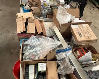 Large assortment of electrical parts and boxes