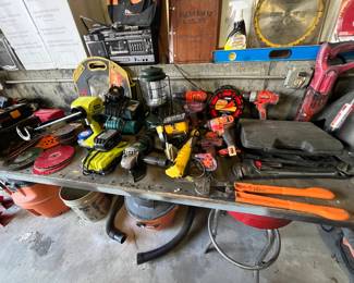 Assorted supplies, cordless caulking gun