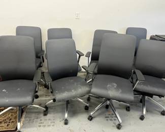 rolling desk chairs, grey