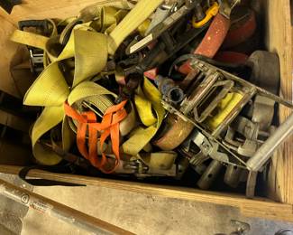 Ratchet straps, scaffolding wheels