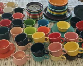 Fiesta dishes. Mugs and cups. Fiestaware plates.
