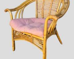 Vintage Bamboo and Rattan Lounge Chair, Bungalow Style
