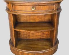 HERITAGE FURNITURE Vintage Oval Side Table with 1 Drawer, 2 Shelves and Brass Hardware
