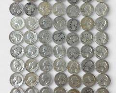 56 1935-1964 U.S. Washington 90% Silver Quarter Coins - 347 Grams
