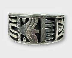 Aztec Sterling Silver TC-24 Mexico Hinged Bracelet.
