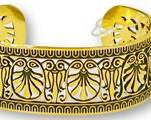 The Metropolitan Museum Of Art Egyptian Gold Plated Costume Jewelry Statement Cuff Bracelet
