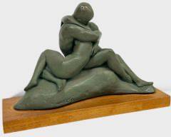 Vintage Signed 1963 AMR &G.Dirwinsky Men & Woman Erotic Sculptural Figurine
