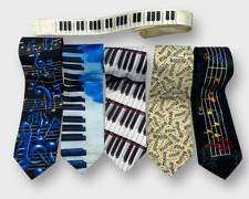 Fun Vintage Ralph Marlin, Plainview FloRenc and Non-Branded Silk Musical Notes & Piano Ties
