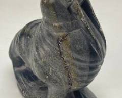 Vintage Hand Carved Amittu Soapstone Canadian Native American Inuit Walrus sculpture
