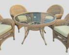 Fantastic Faux Rattan Dining Table and Dining Arm Chairs
