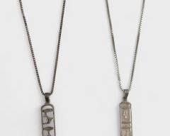 Fine Sterling Silver Egyptian Cartouche Necklaces 18 Grams
