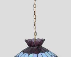 Vintage Tiffany Style Stained Glass Pendant Lamp
