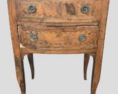 Vintage Marquetry Italian Inlaid 2 Drawer Wallpaper Interior Side Table
