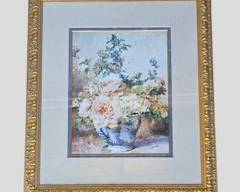 JOHN RICHARDS Framed Print in Ornate Hand Carved Gilt Wood Frame
