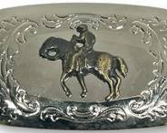 Vintage Western Horse and Rider Cowboy Belt Buckle
