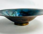 Fantastic 1970s Modern MCM Colorful Enamel on Copper Bowl
