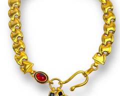 Vintage Etruscan Style Costume Jewelry Gold Tone Statement Necklace
