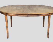 Fantastic Vintage HENREDON Faux Bamboo Dining Table with Extension Leaf Great Form! Hollywood Regency Style
