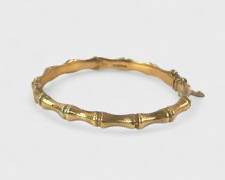 10.9 Grams Fine 14K Yellow Gold Bamboo Hinge Bracelet
