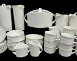 Fine Villeroy & Boch Depuis 1748 Alba Porcelain Pitchers, Soup Bowl, Plates, Bowls, Sugar & Creamer Container and Teacups
