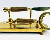 Vintage Brass Desk Set With Letter Opener, Knife, And Magnifying Glass.
