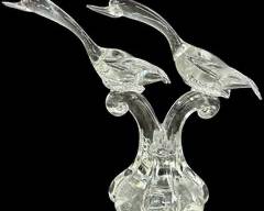 Vintage Murano Italian Clear Art Glass Hand Blown Bird Figure
