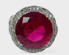 Fine Sterling Silver Pink Gemstone Statement Ring Size 7
