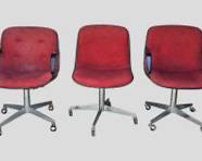 Three Vintage Steelcase Industries Mid Century Modern MCM Rolling Swivel Office Desk Chairs
