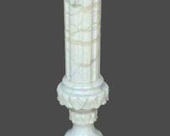Vintage 2 Piece Marble Hand Carved Display Column 40.5" Tall
