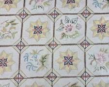Wonderful Hooked Folk Art Floral Room Size Area Rug

