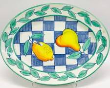 VIETRI Italian Vintage 1991 Hand Painted Pear Oval Platter

