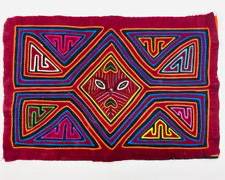 Vintage Original Panama Abstract MOLA Textile Art Hippie Boho
