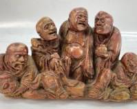 Antique Asian Hand Carved Soapstone Statue
