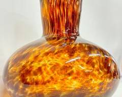 1960s Empoli Art Glass Tortoise shell Round Vase
