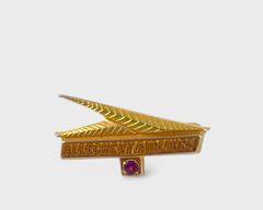 Vintage 1.3 Grams Fine 10K Ruby Gold Allegheny Airline Pin

