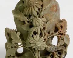 Antique Chinese Hand Carved Soapstone Vase

