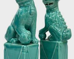 Pair Vintage Asian Glazed Ceramic Foo Dogs
